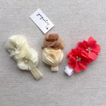 Cargar imagen en el visor de la galería, Headband flores dobles tela