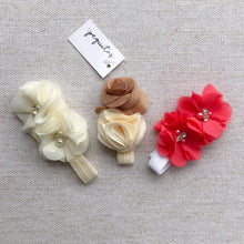 Cargar imagen en el visor de la galería, Headband flores dobles tela
