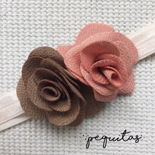 Cargar imagen en el visor de la galería, Headband flores dobles tela