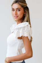 Cargar imagen en el visor de la galería, Blusa blanca manga vuelos M
