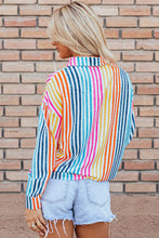 Cargar imagen en el visor de la galería, Blusa botones rayas de colores S

