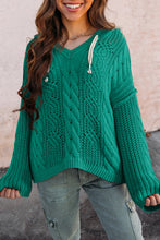 Cargar imagen en el visor de la galería, Suéter tejido verde con hoodie S
