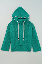 Cargar imagen en el visor de la galería, Suéter tejido verde con hoodie S
