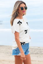 Cargar imagen en el visor de la galería, Blusa tejida moñas negra M
