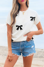 Cargar imagen en el visor de la galería, Blusa tejida moñas negra S
