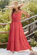 Vestido boho largo rojo M