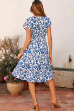 Cargar imagen en el visor de la galería, Vestido corto azul con flores M

