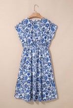 Cargar imagen en el visor de la galería, Vestido corto azul con flores M

