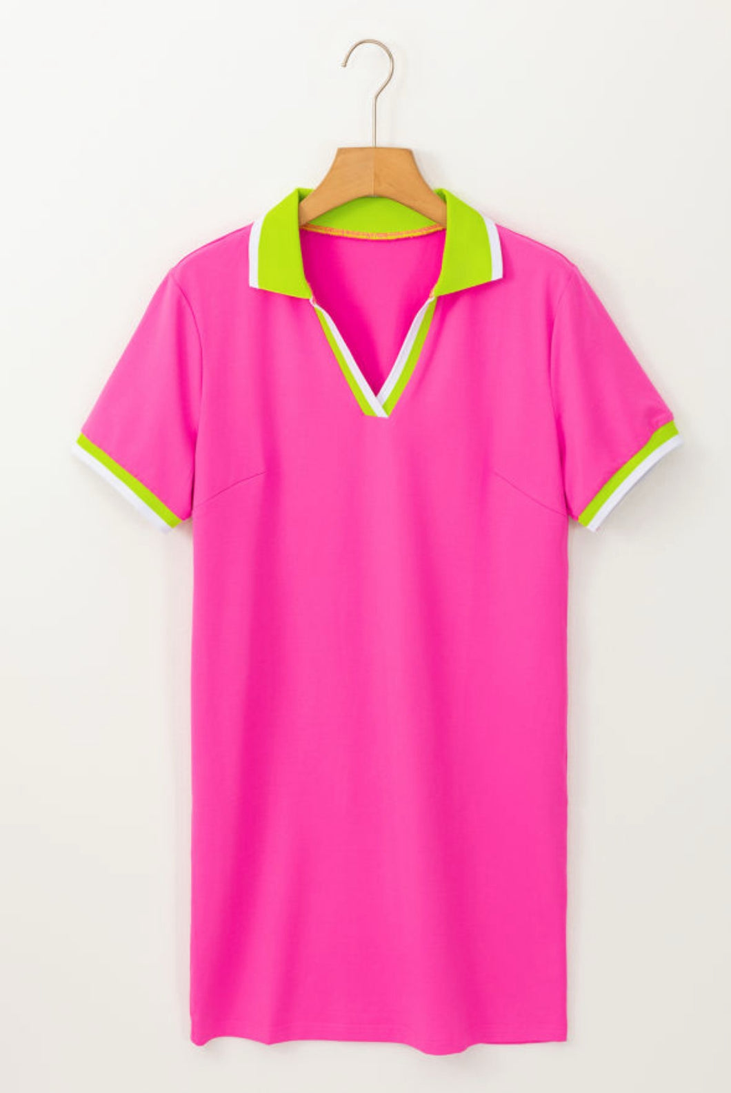 Vestido tipo polo fucsia S