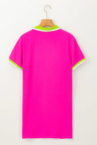 Vestido tipo polo fucsia S