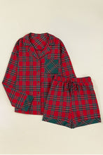 Cargar imagen en el visor de la galería, Pijama short de cuadros roja con verde M
