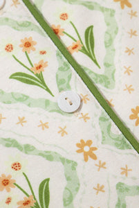 Pijama short flores verde L