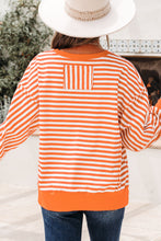 Cargar imagen en el visor de la galería, Sudadero rayas naranja S

