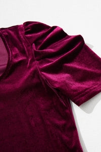 Blusa velvet corinta manga puff M