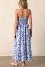Cargar imagen en el visor de la galería, Vestido largo flores azul y blanco M
