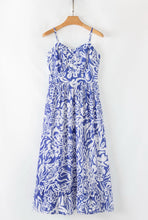 Cargar imagen en el visor de la galería, Vestido largo flores azul y blanco M

