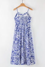 Cargar imagen en el visor de la galería, Vestido largo flores azul y blanco M
