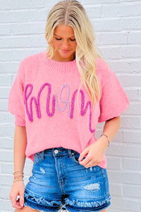 Blusa tejida MOM rosado Medium