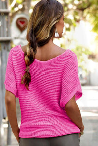 Blusa tejida fucsia oversized M