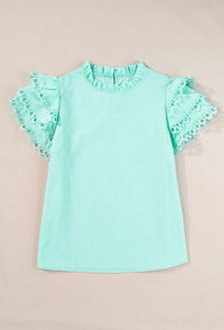 Blusa menta manga de ondas M