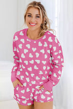 Cargar imagen en el visor de la galería, Pijama short corazones rosa blanco Large
