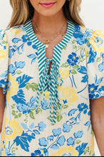 Cargar imagen en el visor de la galería, Vestido corto floral amarillo y azul S
