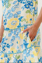 Cargar imagen en el visor de la galería, Vestido corto floral amarillo y azul S
