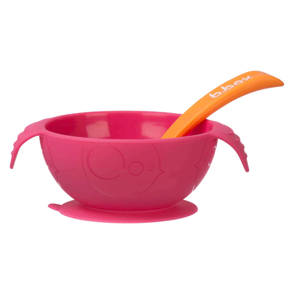 Bowl con cuchara set rosado