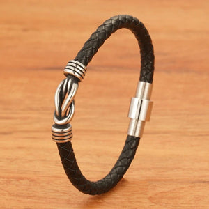 Pulsera cuero rosca metal