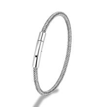 Cargar imagen en el visor de la galería, Pulsera de metal negro o plateado
