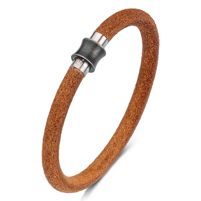 Pulsera de cuero simple con imán