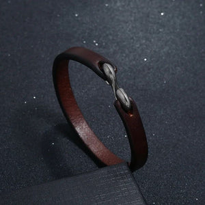 Pulsera de cuero cierre gancho