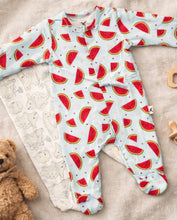 Cargar imagen en el visor de la galería, Pijama bambú magnética sandía 3-6m

