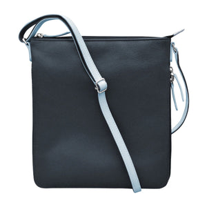 Cartera crossbody expandible de cuero