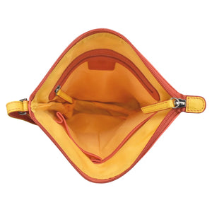 Cartera crossbody expandible de cuero
