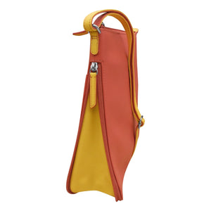 Cartera crossbody expandible de cuero