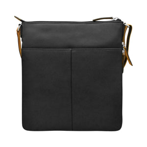 Cartera crossbody expandible de cuero