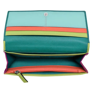 Billetera multicolor de cuero
