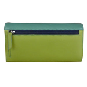 Billetera multicolor de cuero