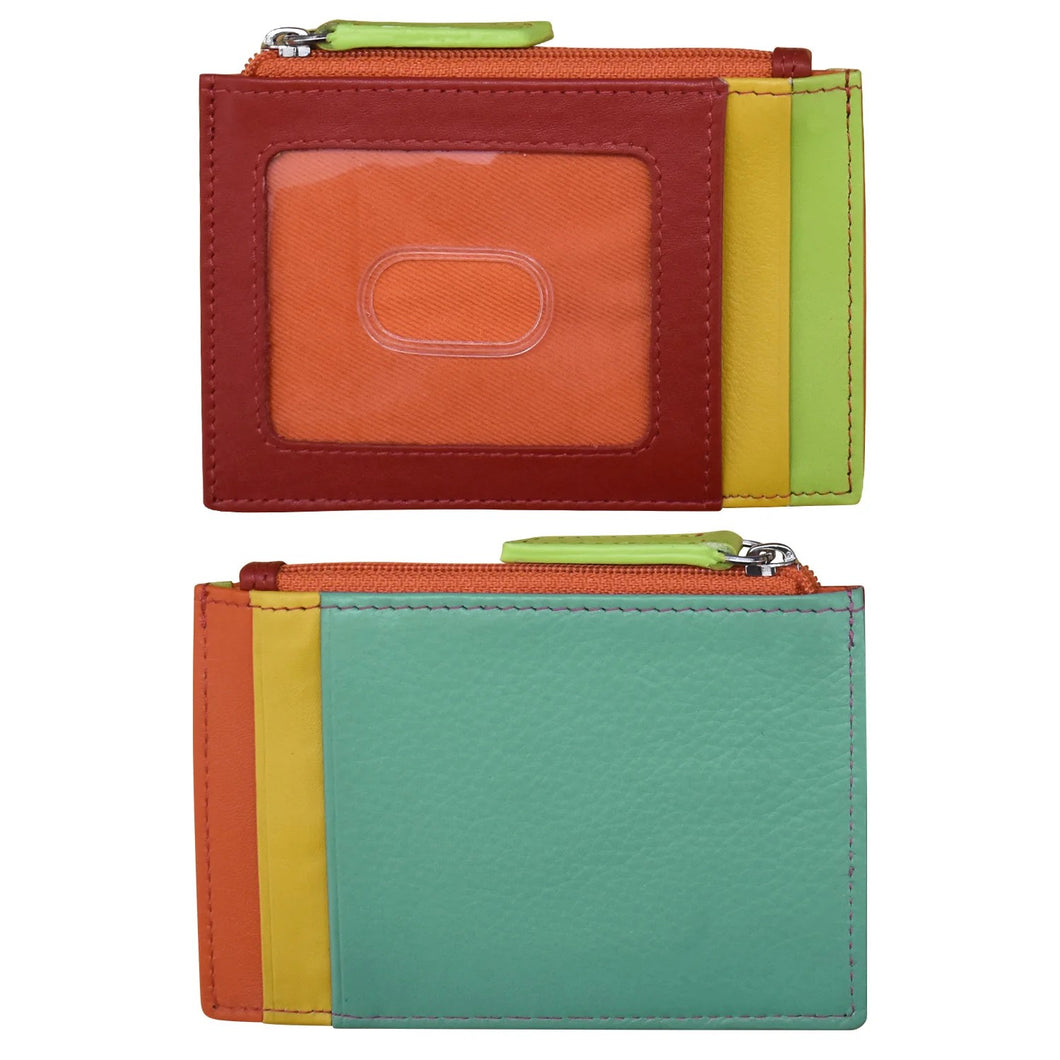 Tarjetero zipper de cuero