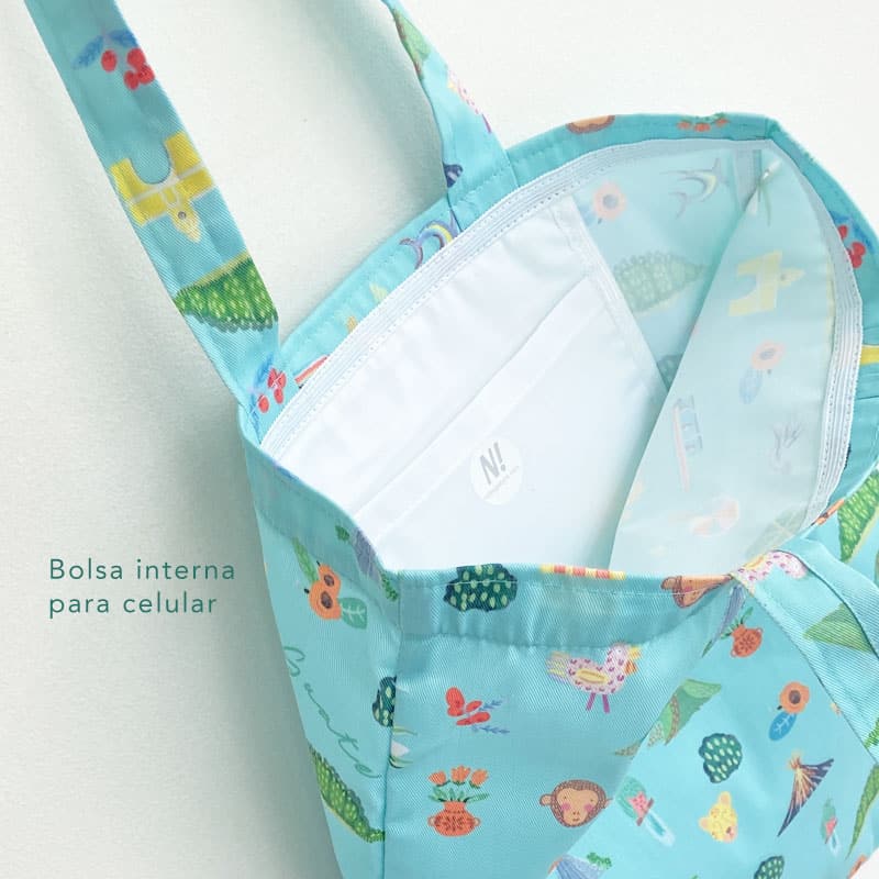 Bolsa de tela celeste Guatemala