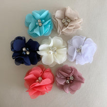 Cargar imagen en el visor de la galería, Headband flores triples tela
