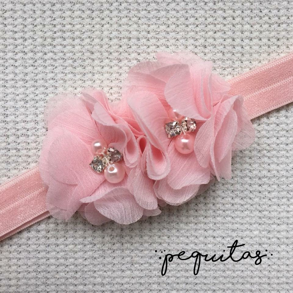 Headband flores dobles tela