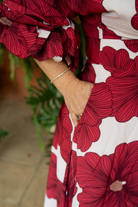 Vestido Amarilis crema flores corintas L