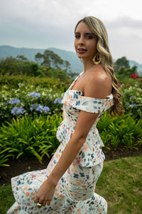 Vestido Aprile crema con flores S