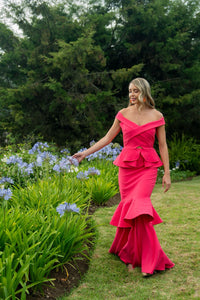 Vestido Barbie rosado liso S