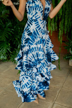 Cargar imagen en el visor de la galería, Vestido Ciclón crema con azul M
