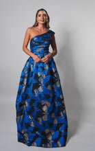 Cargar imagen en el visor de la galería, Vestido Nayara azul con moña grande S
