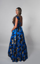 Cargar imagen en el visor de la galería, Vestido Nayara azul con moña grande S
