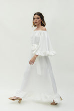 Cargar imagen en el visor de la galería, Vestido largo off shoulder blanco L

